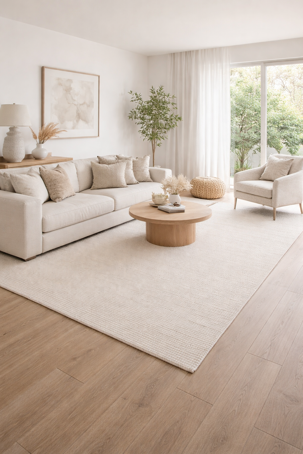 Solstice Day White Hand-Woven Rug
