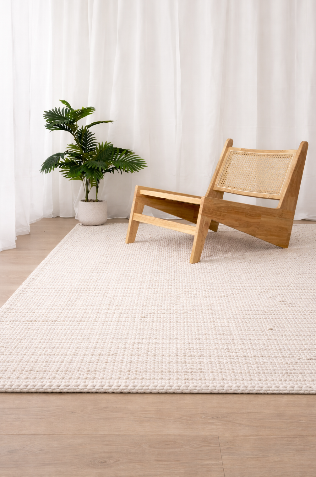 Nori Mini Ivory Textured Rug