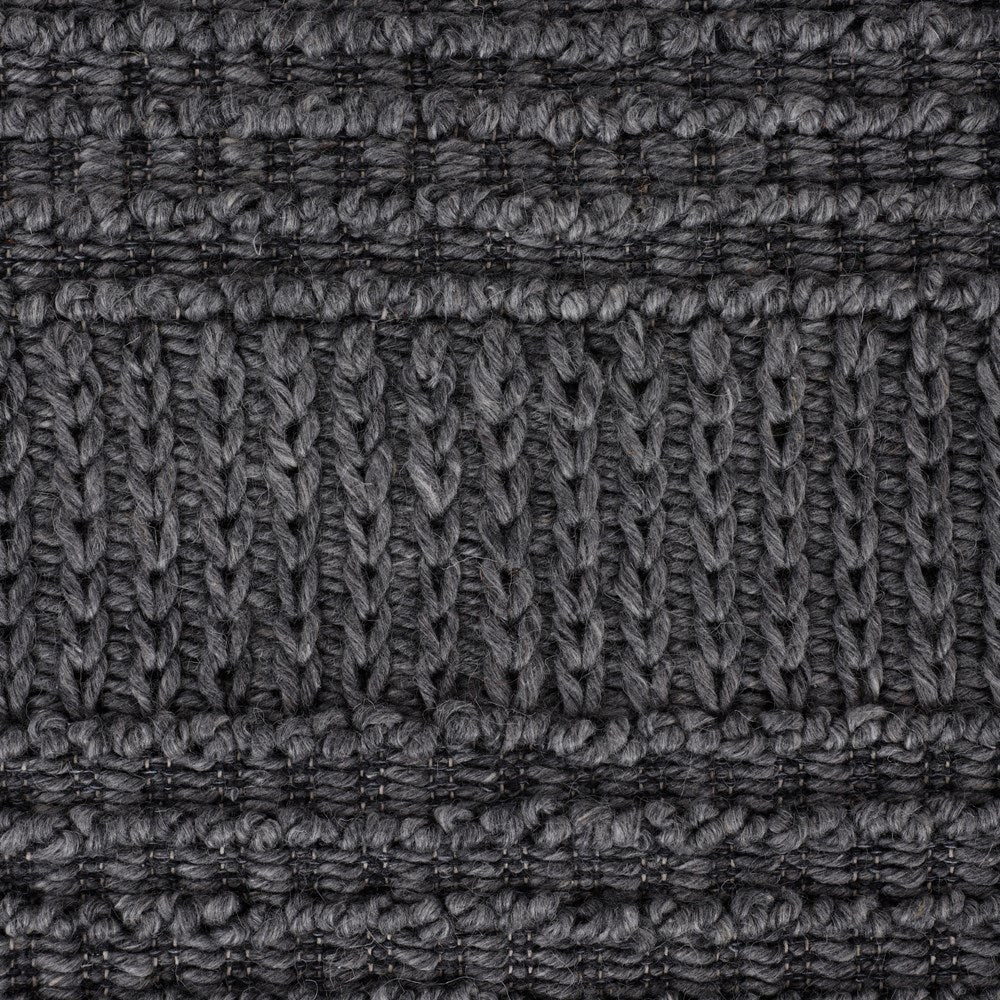 Sierra Stitches Smoke Grey Hand-Woven Rug