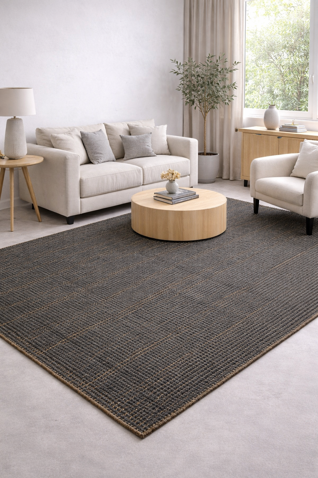 Sorelle Dark Grey Hand-Woven Rug