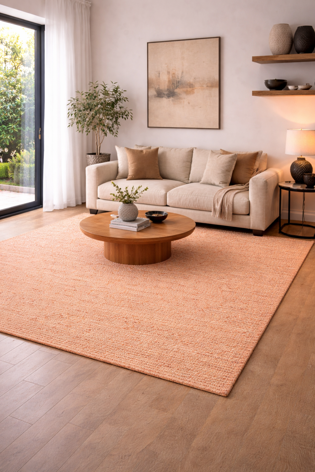 Solara Peach Hand-Woven Rug