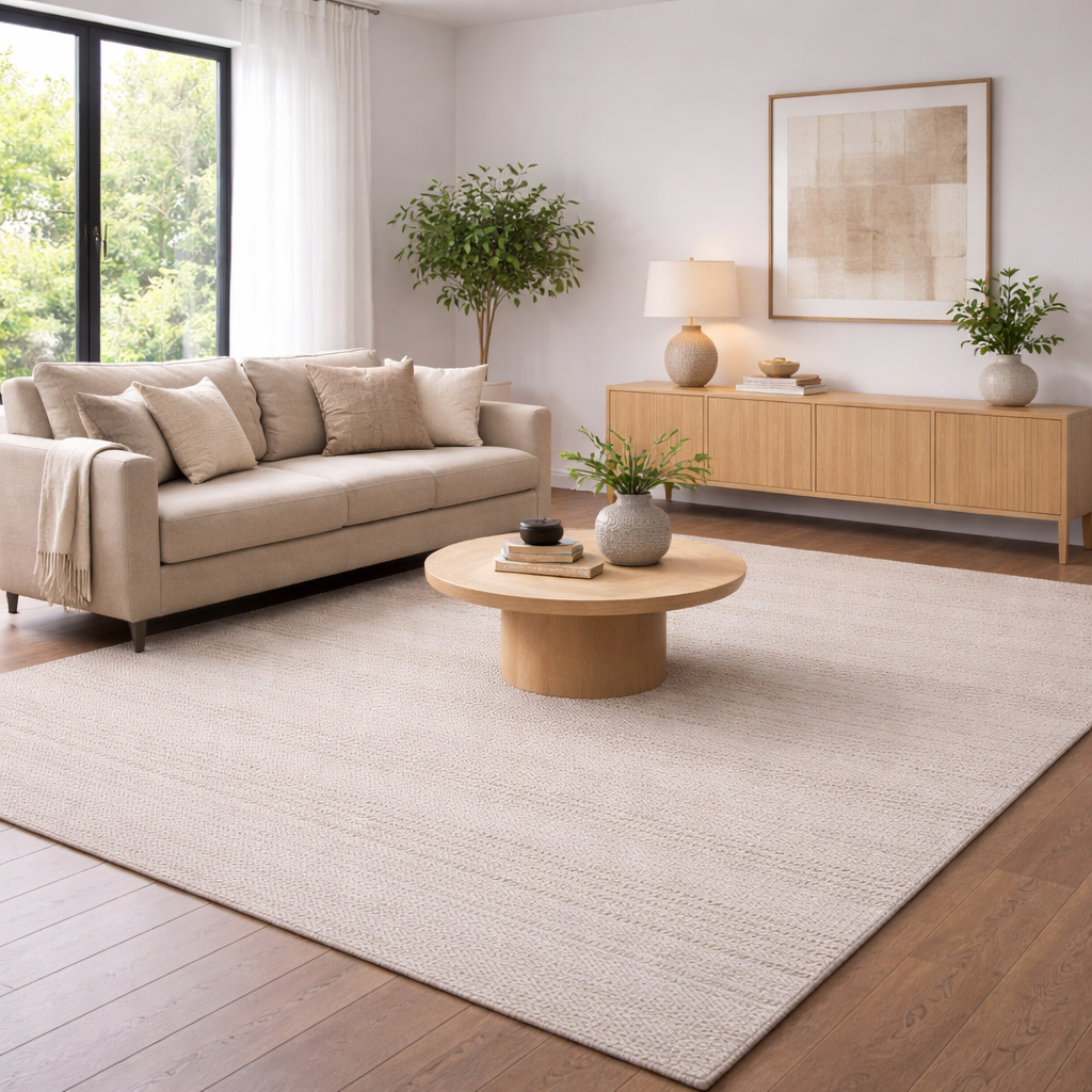 Sierra Stitches Sandstone Hand-Woven Rug