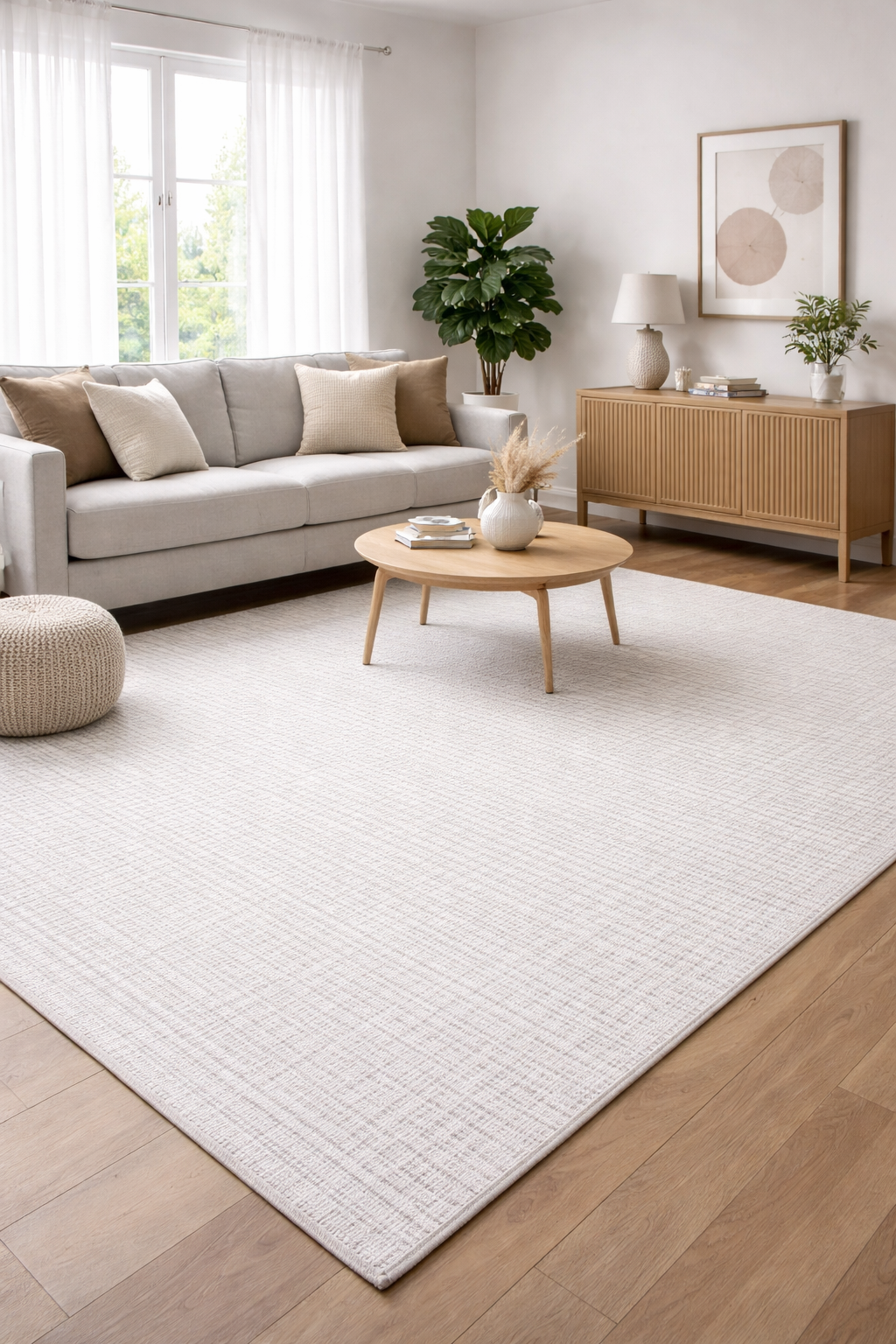 Lorien White Woven Rug