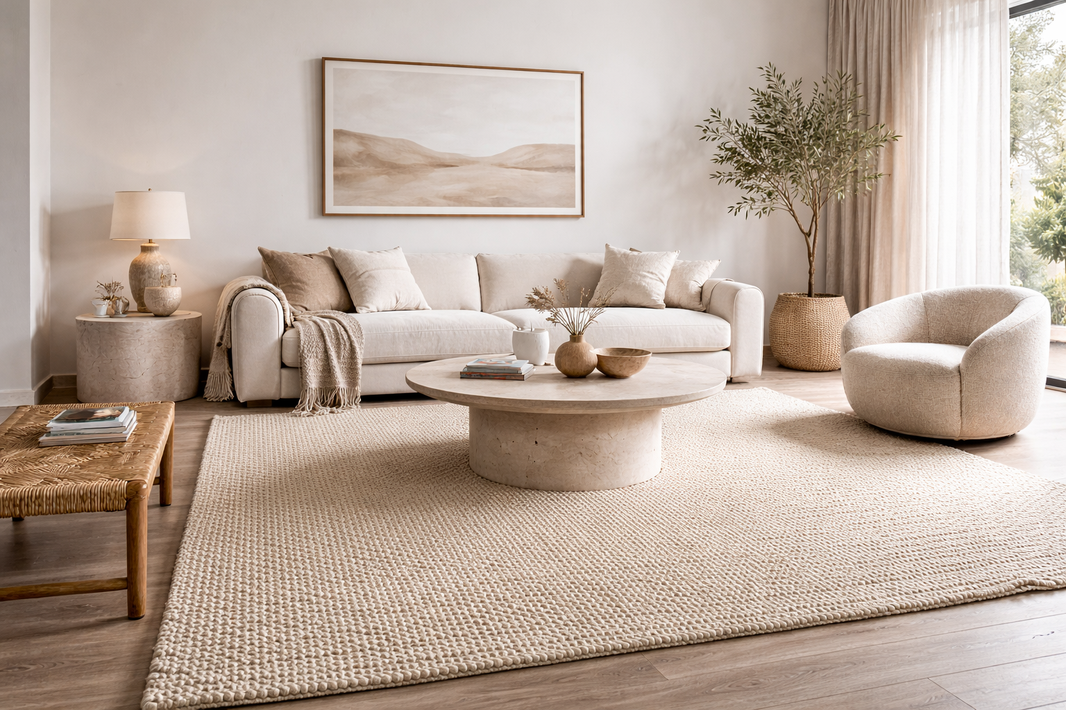 Echelon Snow Boucle Rug