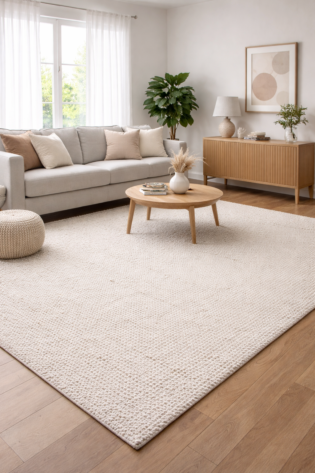 Kora Ivory Wool Rug
