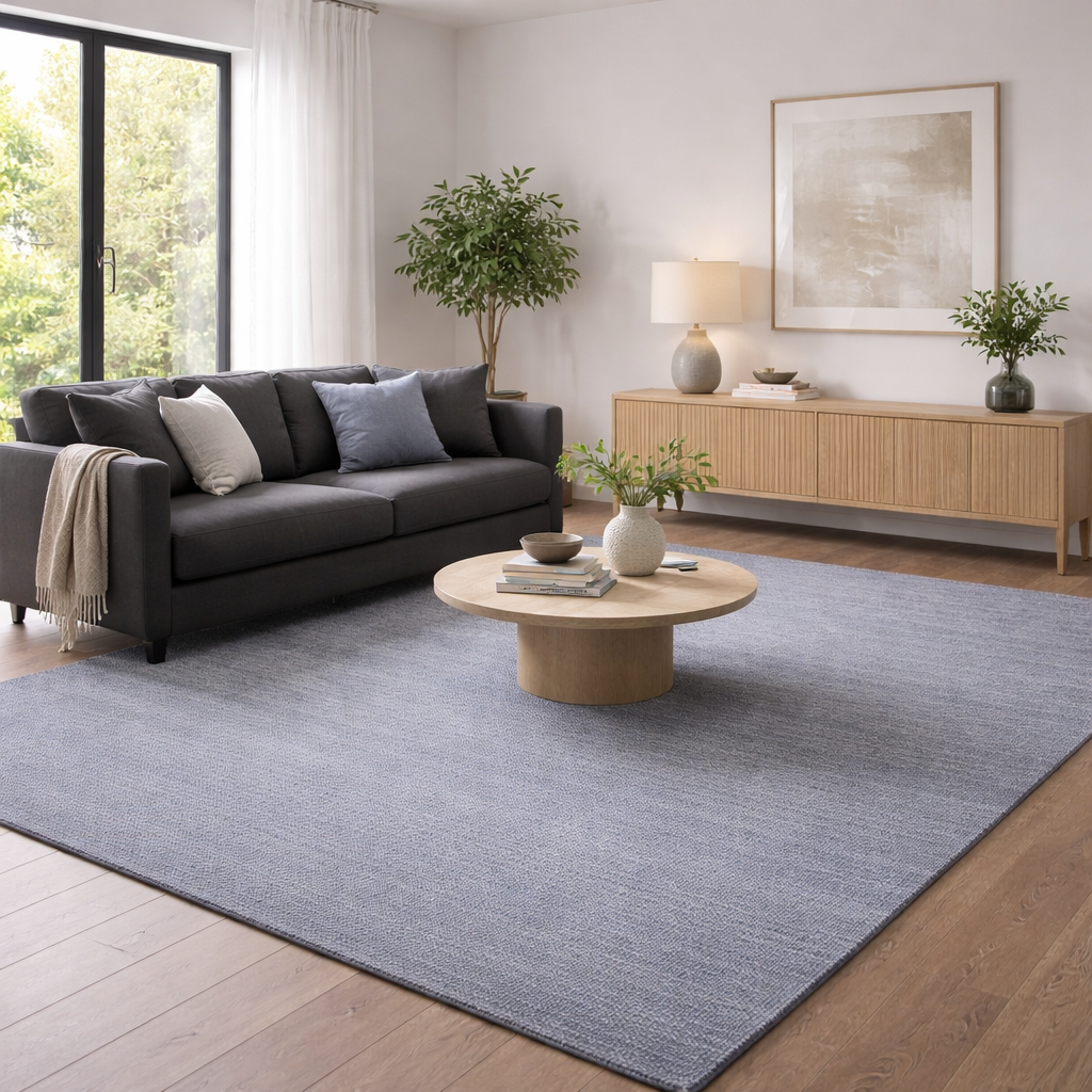 Sierra Plain Periwinkle Blue Hand-Woven Rug