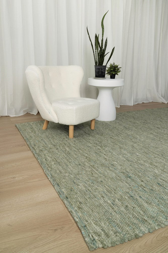 Solara Sea Green Hand-Woven Rug