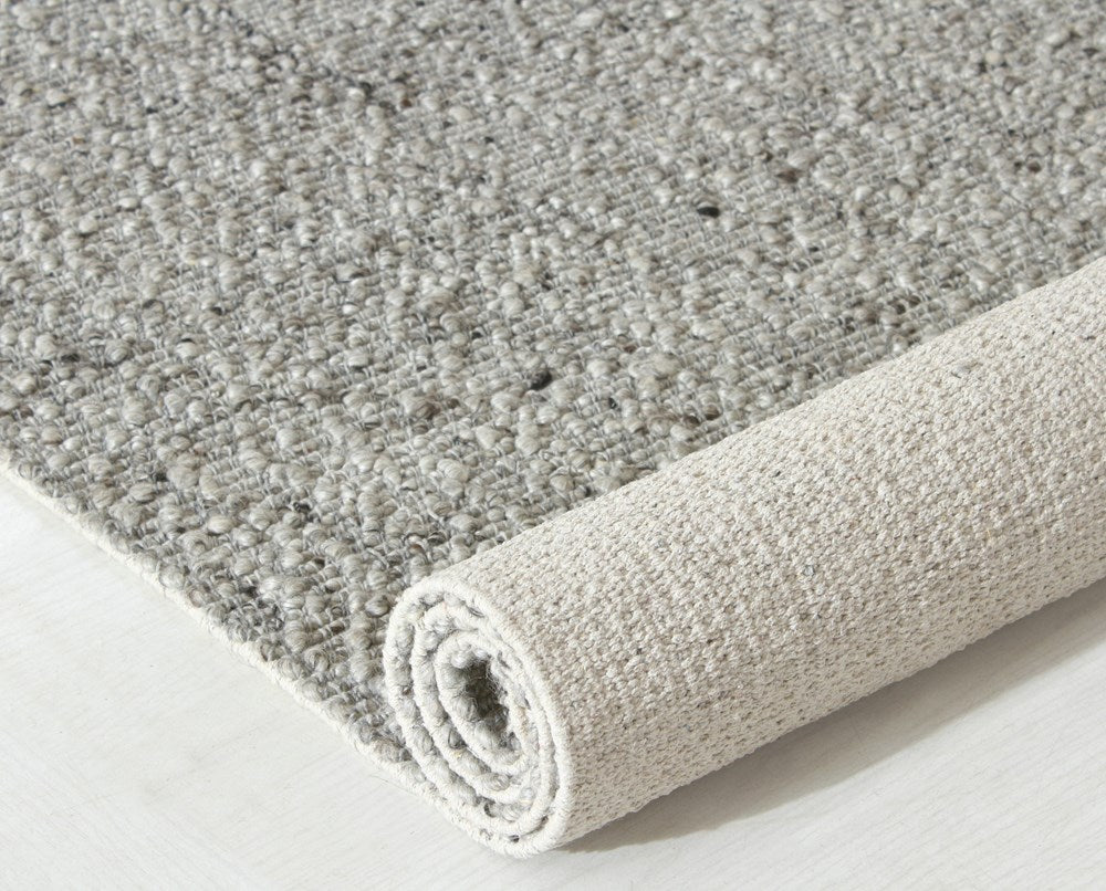 Nori Mini Silver Ash Textured Rug