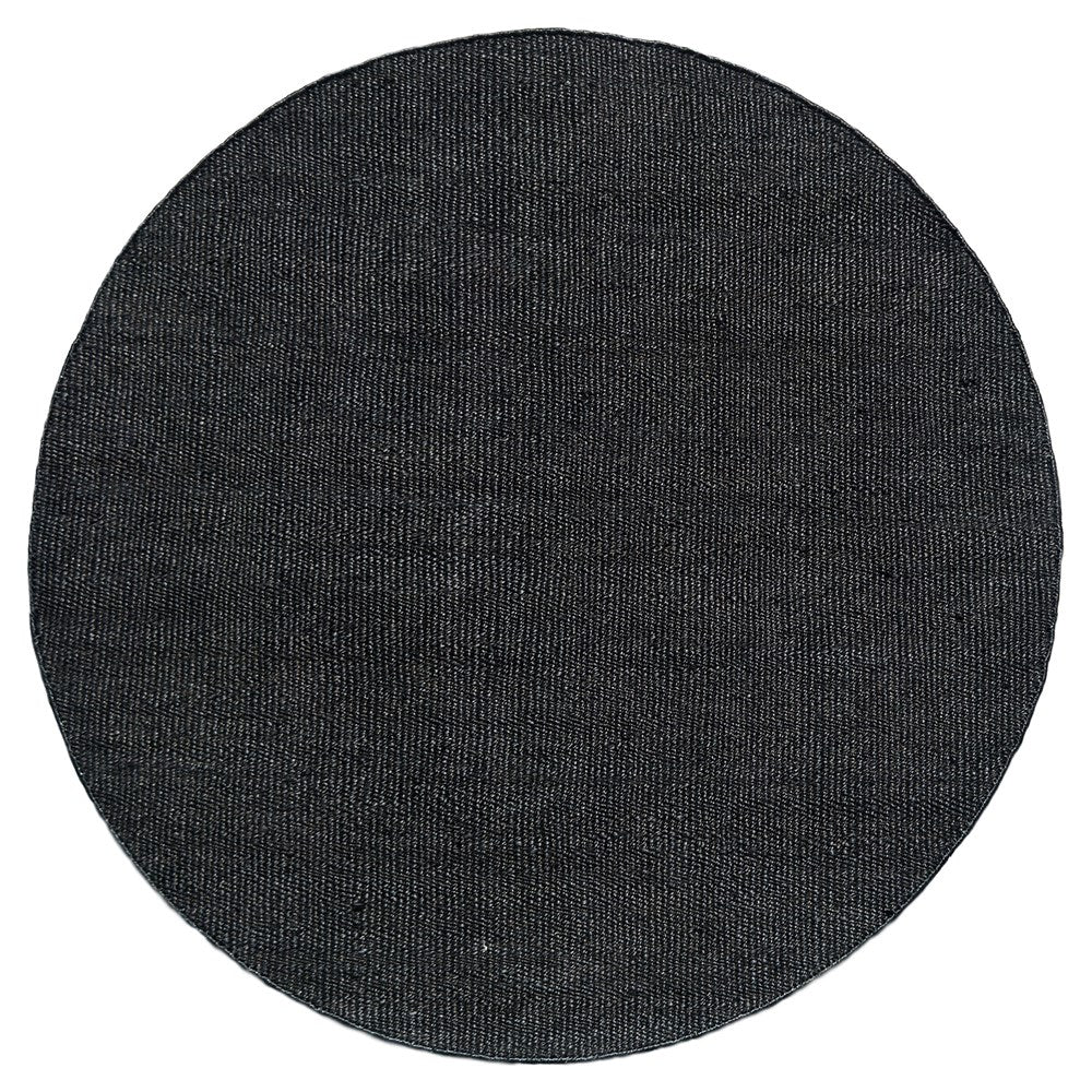 Selora Black Hand-Woven Jute Rug