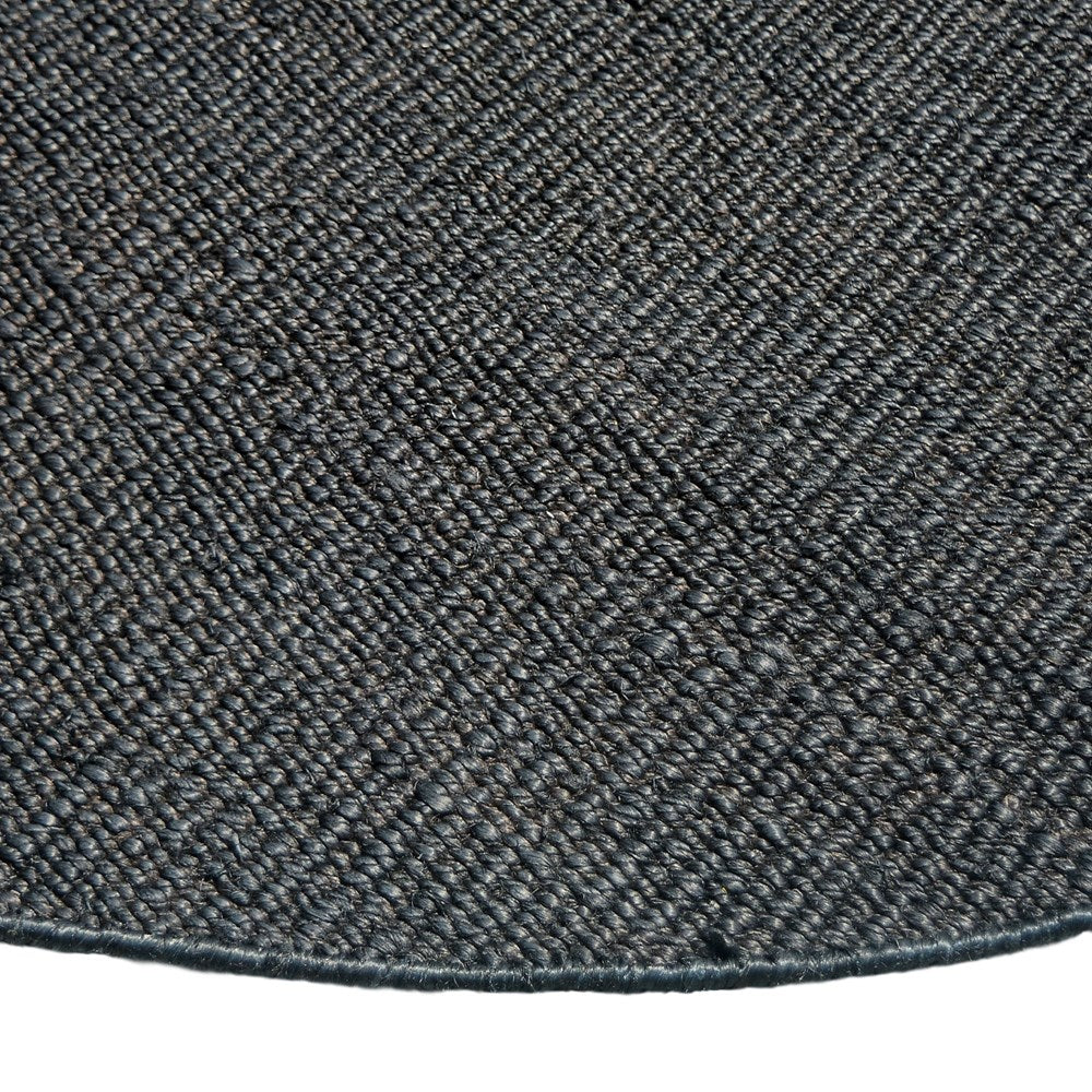 Selora Black Hand-Woven Jute Rug