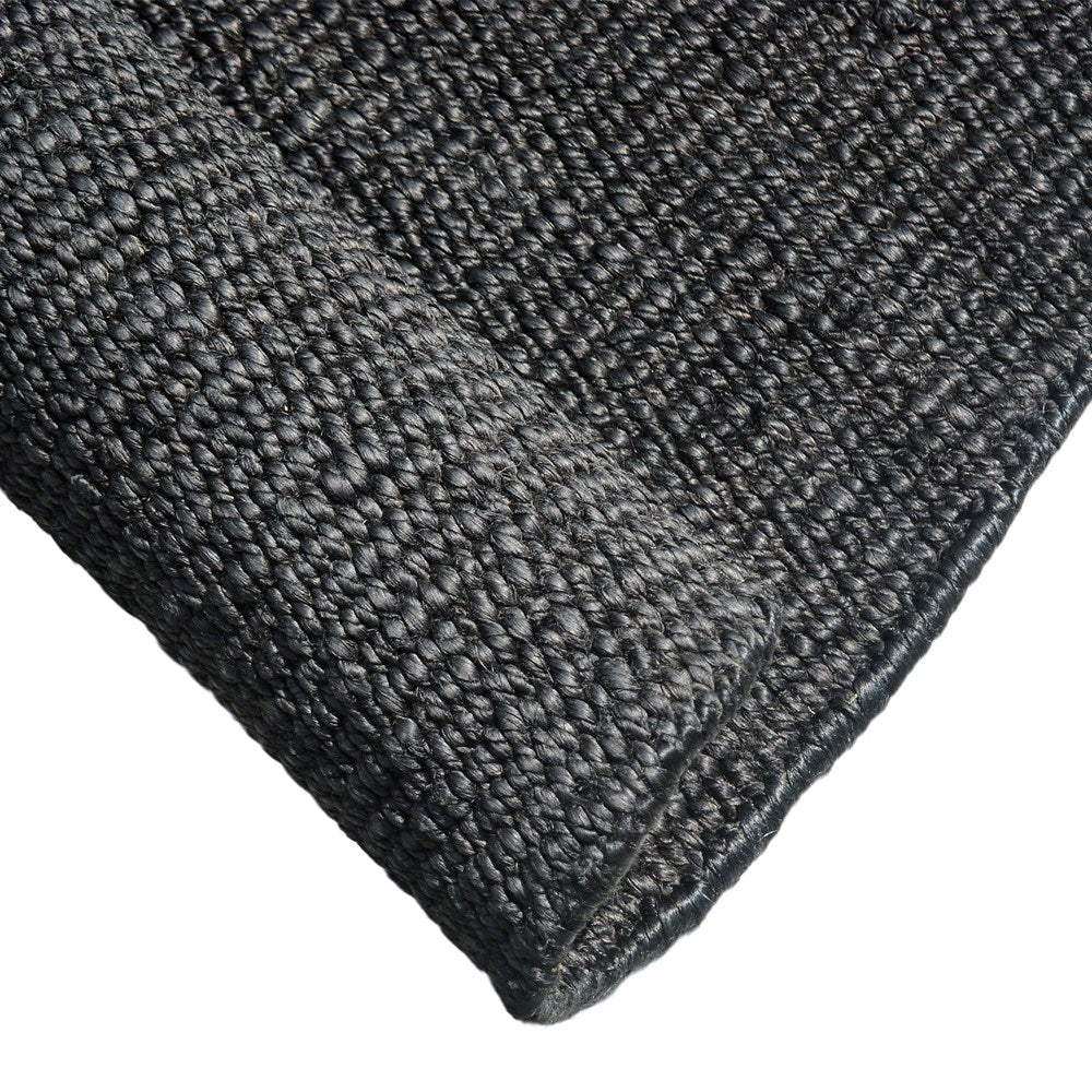 Selora Black Hand-Woven Jute Rug