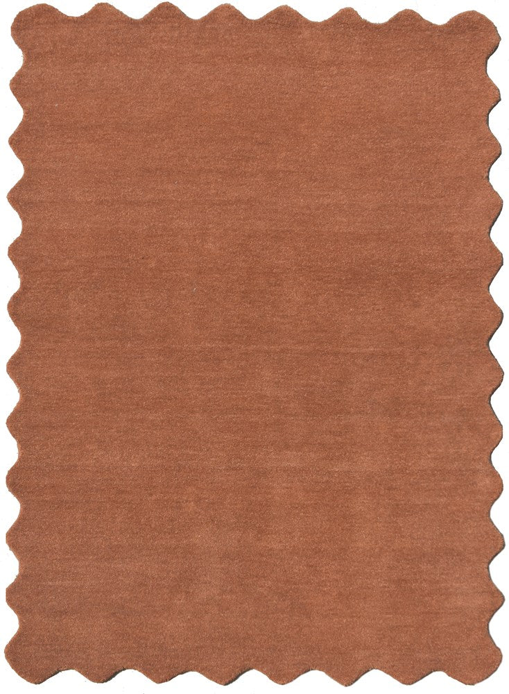 Virelle Rust Scalloped Wool Rug