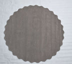 Virelle Stone Grey Scalloped Wool Rug