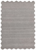 Virelle Stone Grey Scalloped Wool Rug
