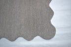 Virelle Stone Grey Scalloped Wool Rug