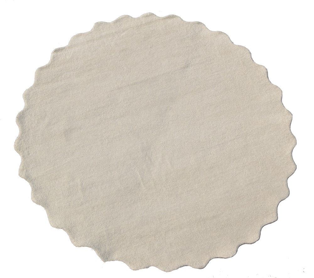 Virelle White Scalloped Wool Rug