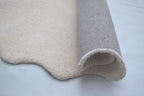 Virelle White Scalloped Wool Rug