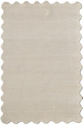 Virelle White Scalloped Wool Rug