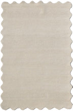 Virelle White Scalloped Wool Rug