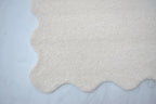 Virelle White Scalloped Wool Rug