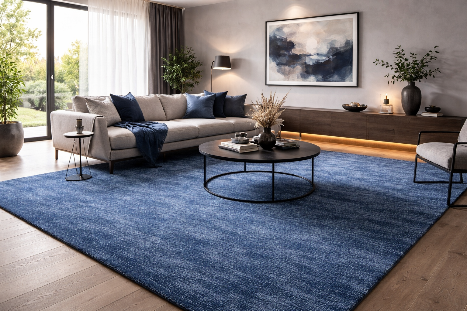 Kade Denim Blue Wool Rug