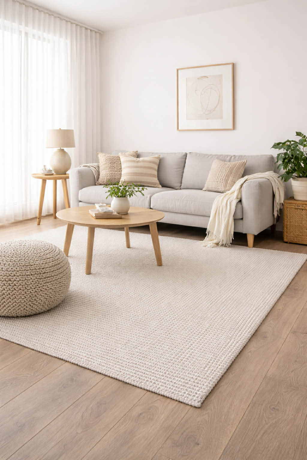 Luxe Fortune White Wool Rug