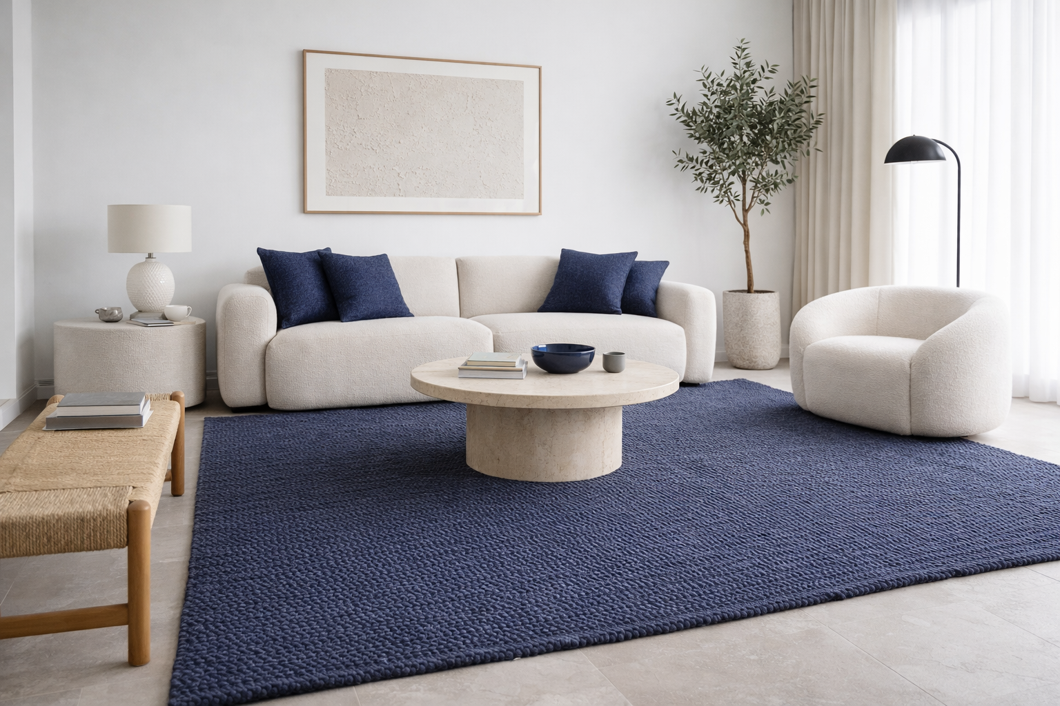 Echelon Navy Boucle Rug