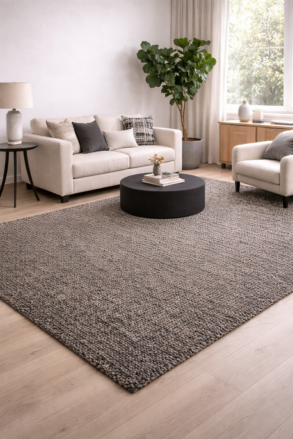 Zavelle Steel Beige Hand-Woven Rug