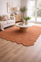 Virelle Rust Scalloped Wool Rug