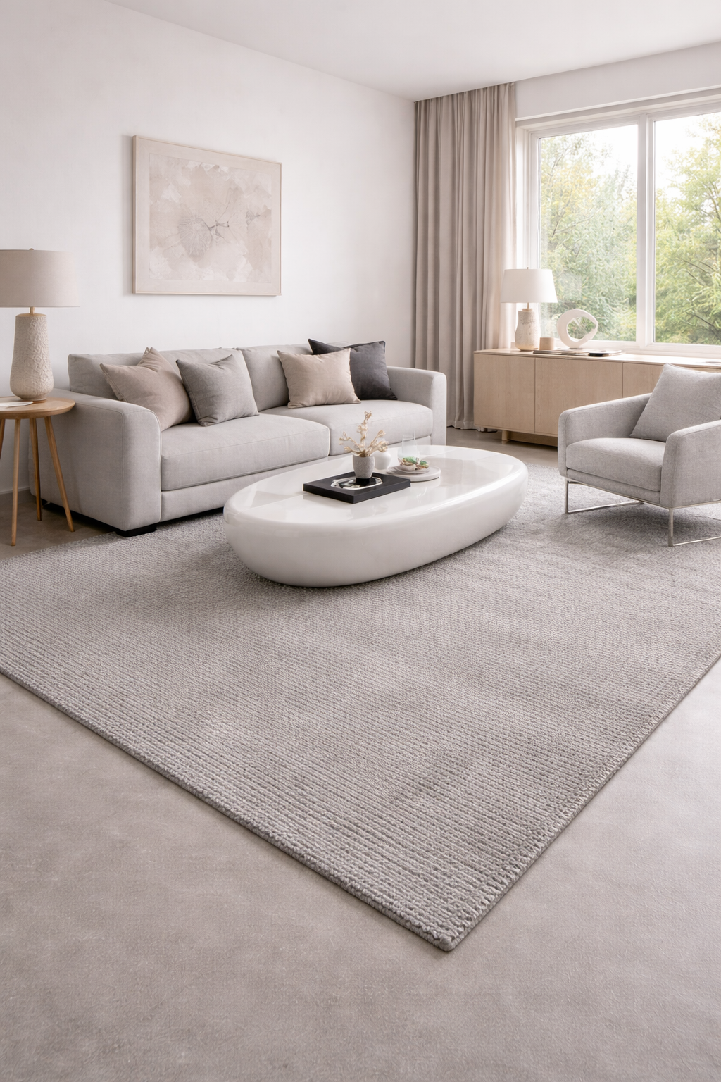 Valen Concrete Grey Wool Rug