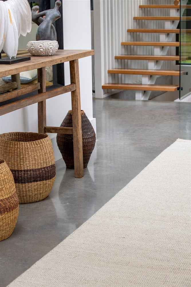 Solstice Day White Hand-Woven Rug